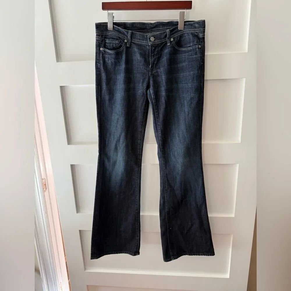 Citizens Of Humanity Dark Indigo Low Waist Flare Jeans Ingrid #002 Stretch